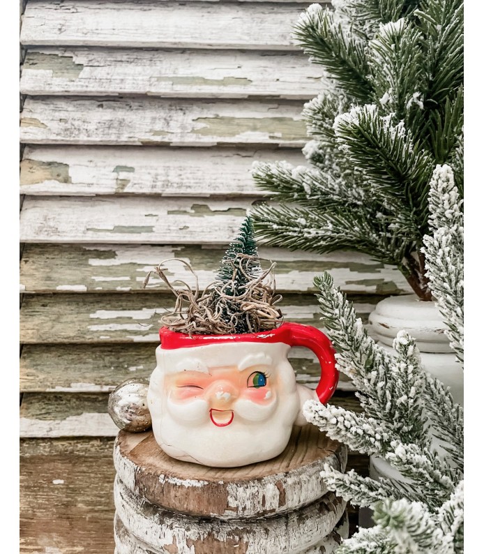 Vintage Holt Howard Santa Mug - Great Paint, Stamped - Holiday